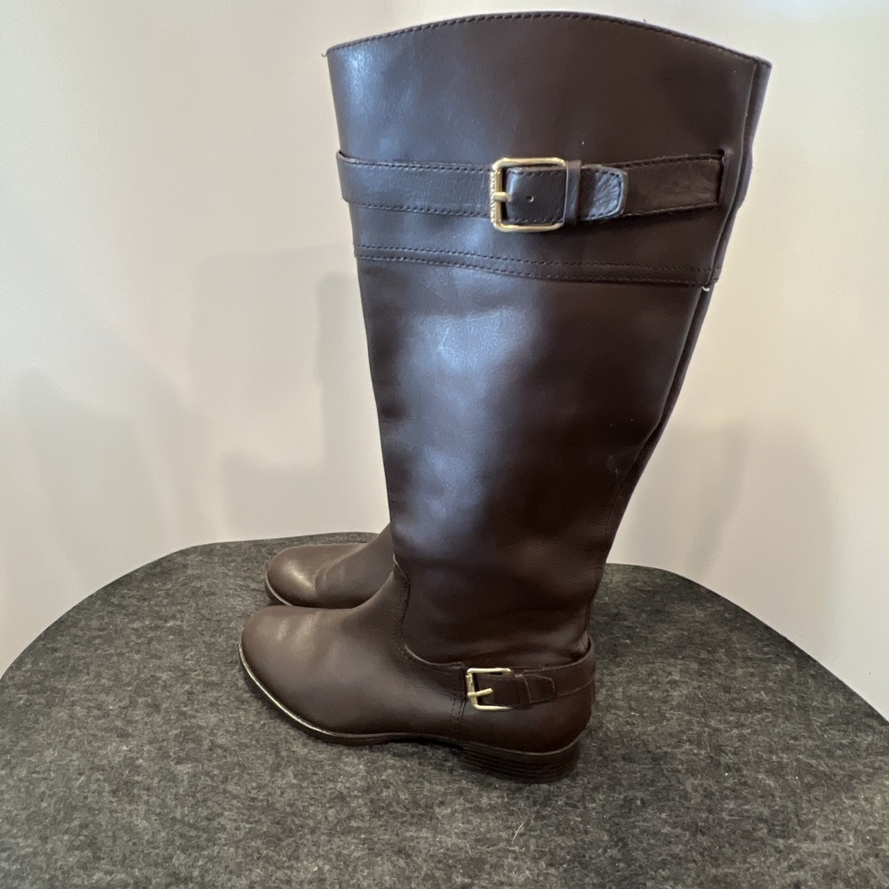 Lauren Ralph Lauren Simone Women's Brown Leather Knee-High Boots Size 8B. - Picture 3 of 16